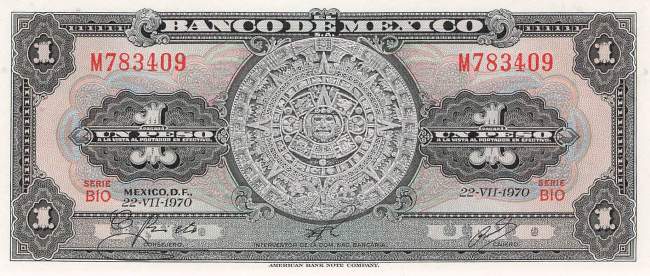 Mexiko p.59 1 Peso 1970